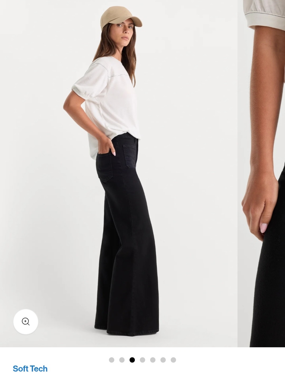 NWT Good American Good Waist Palazzo Jeans Black Size 6 - Picture 5 of 5
